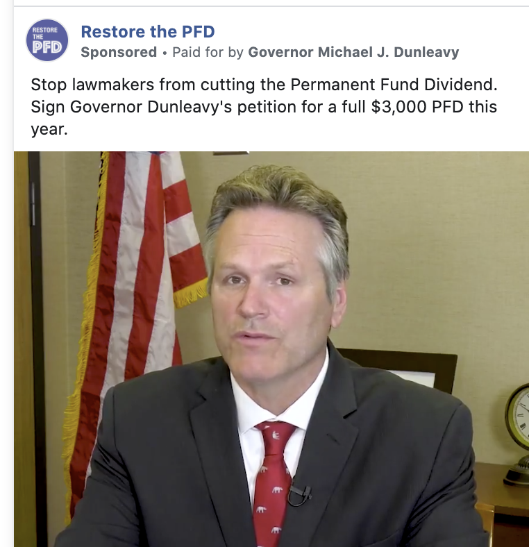 Dunleavy claimed he had a PFD petition to pressure Legislature, but he was just collecting names of supporters