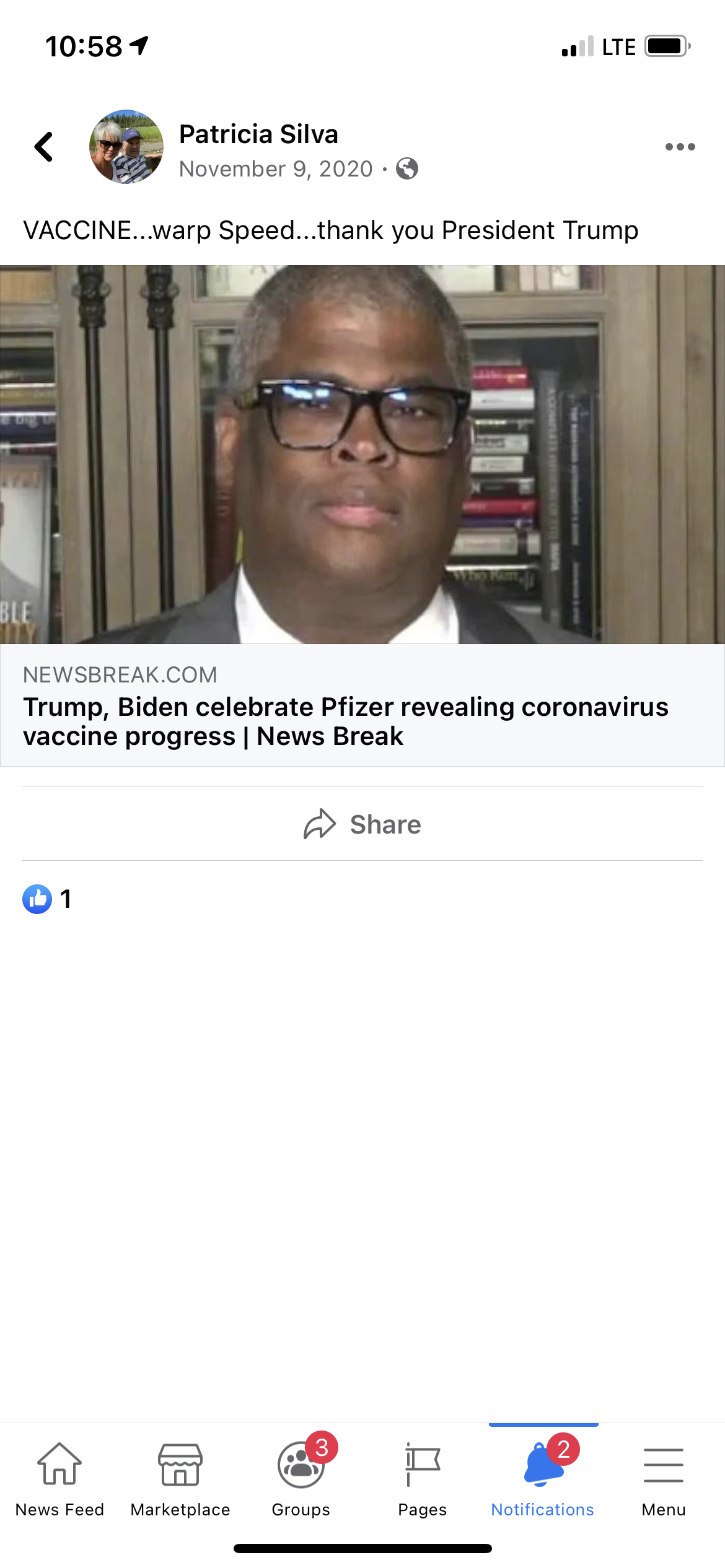 She was for vaccines until Trump was defeated.PNG