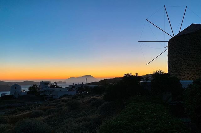 #Sunset views from our #windmill @airbnb on #Milos 🧡 .

See more from Milos at the link in bio