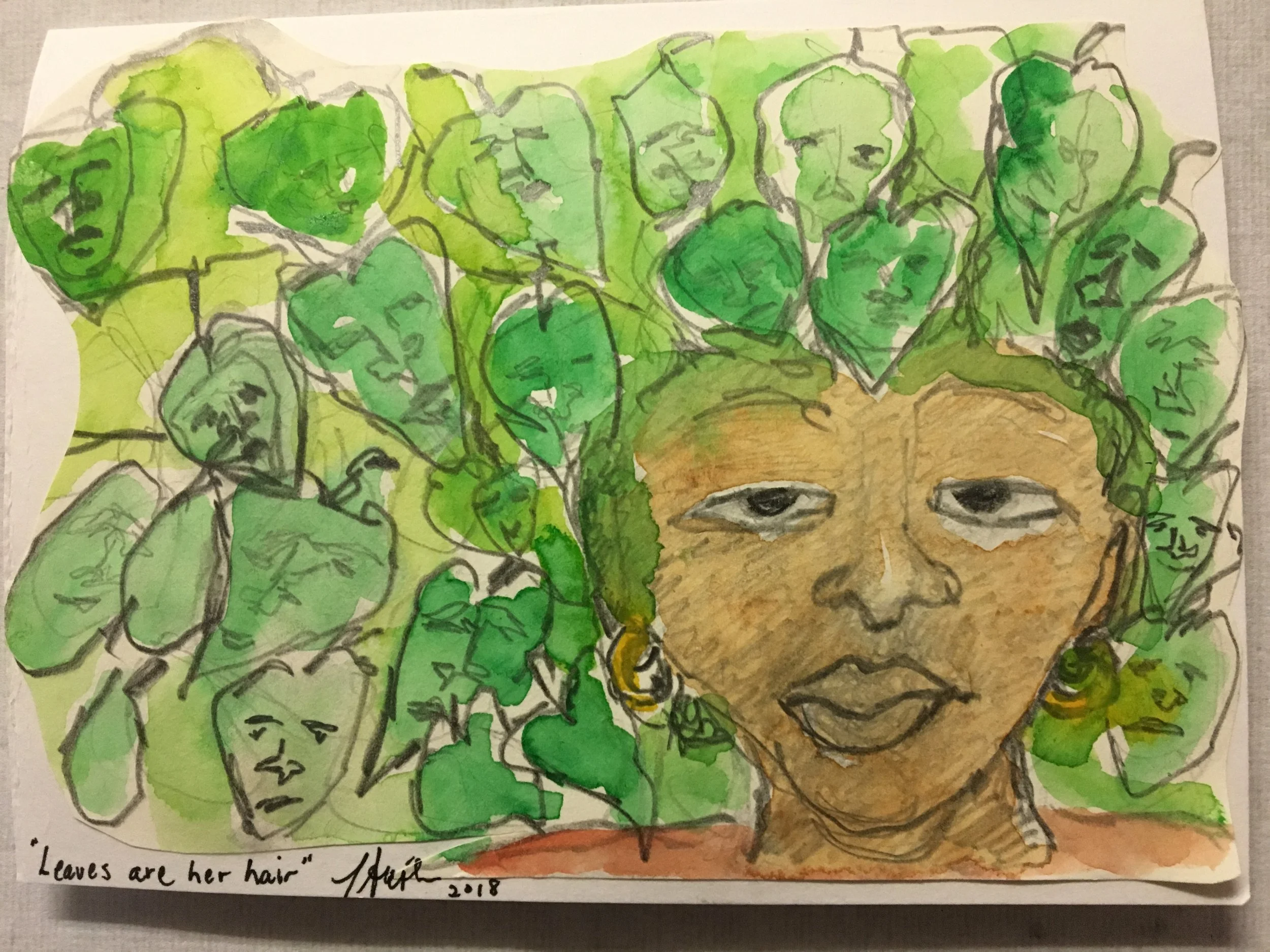 Leaves are her hair, 2018