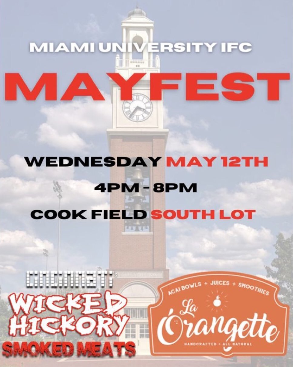 Take a break from studying this Wednesday anytime from 4-8 and stop at the food trucks at Cook Field for a bite to eat!