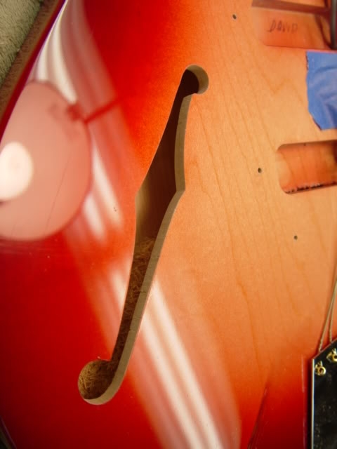 ADDING AN "F" HOLE TO A 300 SERIES RICKENBACKER WITHOUT REFINISHING