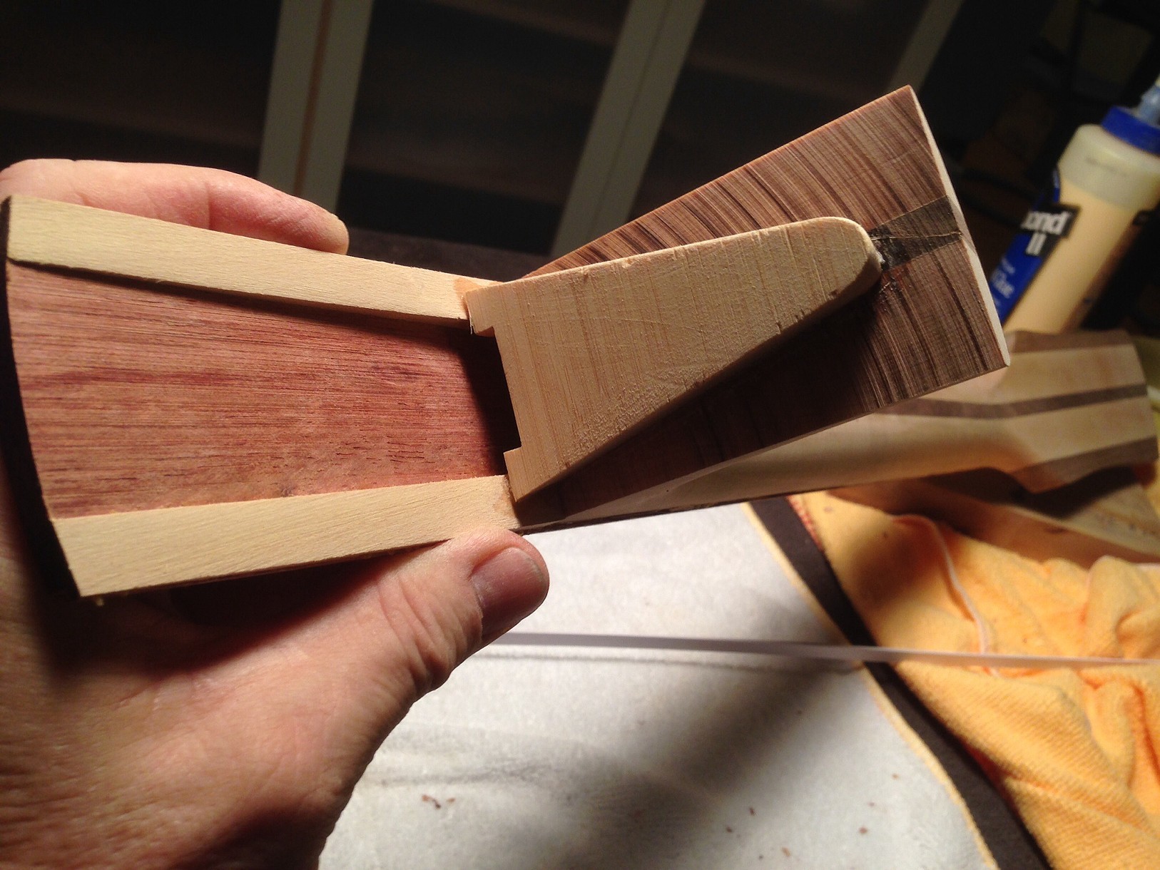 ANOTHER VIEW OF THE DOVETAIL END OF THE SAME NECK.