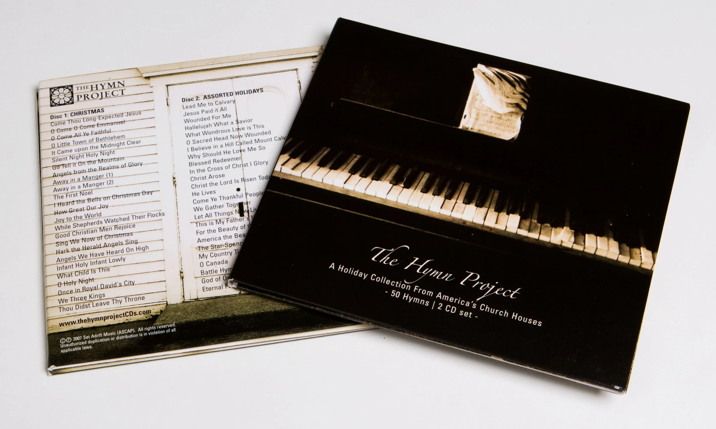 Set 2: Piano instrumental hymns CDs front and back cover