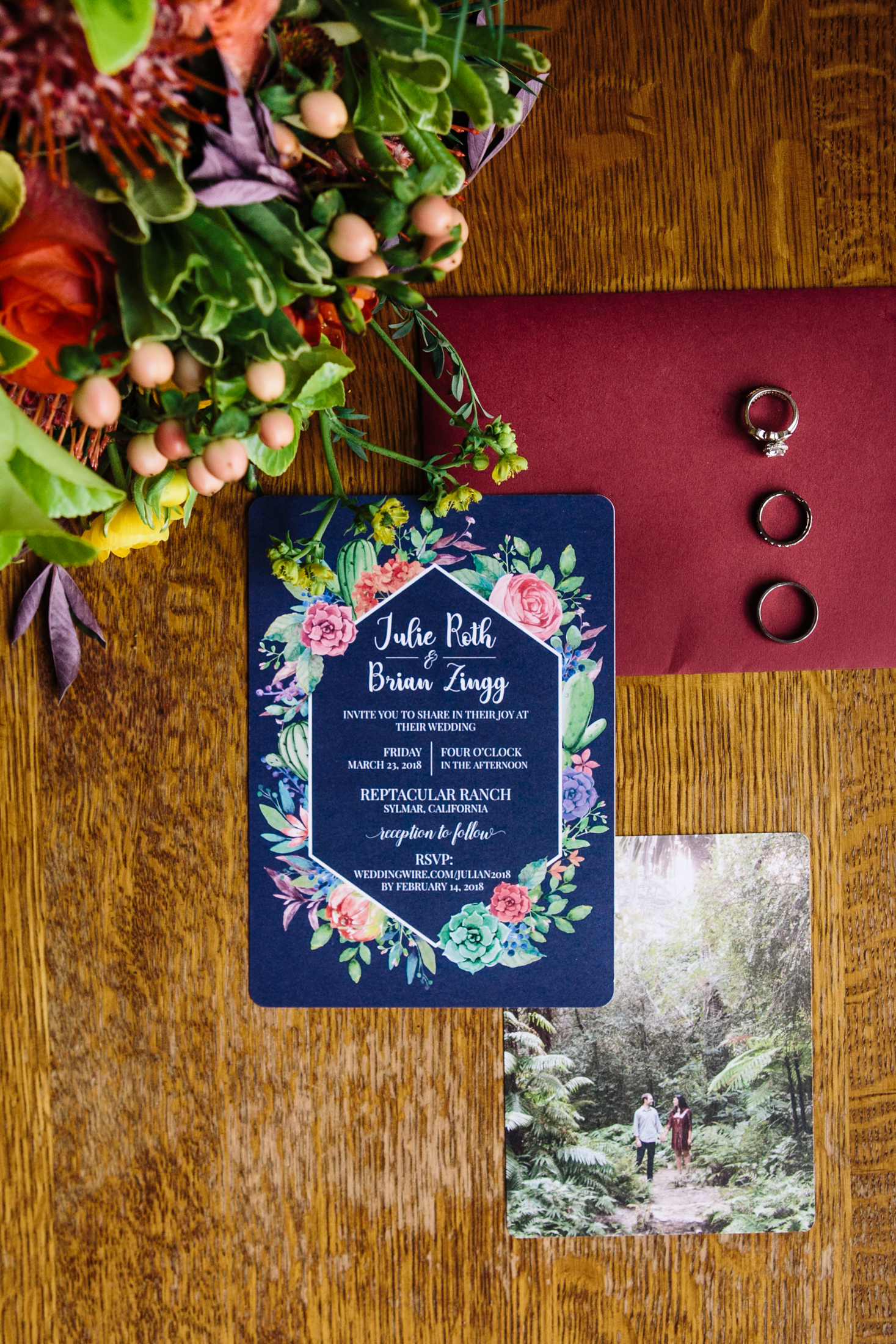 Jewel Toned Wedding Invitation