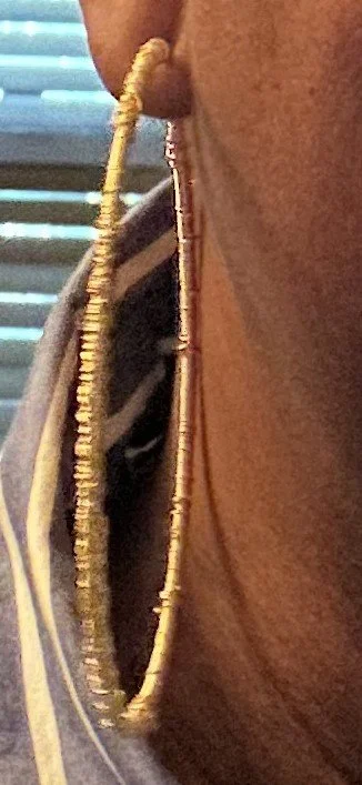 Golden Wire-Wrapped Hoops