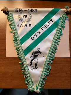  Delft (Netherlands) football (soccer) club pennant. I established a company with a Dutch partner in Delft in 1987, called Loosbrock Europe Trade and Supply. My partner talked me into having the company sponsor the local football club. We got this pe