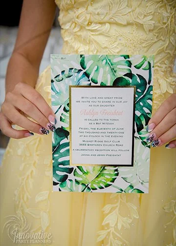 Ashlyn Hawaii Monsera Leaf Bat Mitzvah Musket Ridge_Invitation.jpg