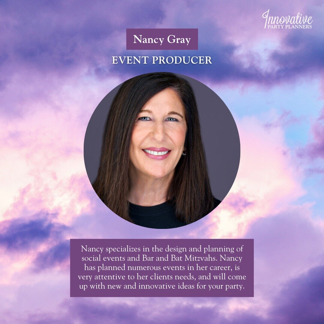 Meet our team at Innovative Party Planners 💜

Today we are thrilled to introduce you to @nggray1 

🎉  Industry Experience: Prior to joining IPP, I owned a party decor company called Tie It All Together for 10 years. I have been with Innovative Part