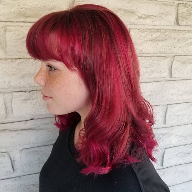 A match made in color heaven!! This cutie rockin her new color, so ready for summer! 🍒 Hair by Liz White