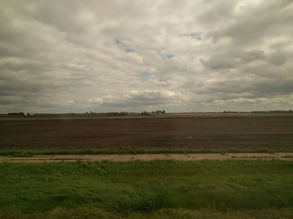  Just a short while after pulling out of the Union Station in Chicago -- Leland, Illinois. 