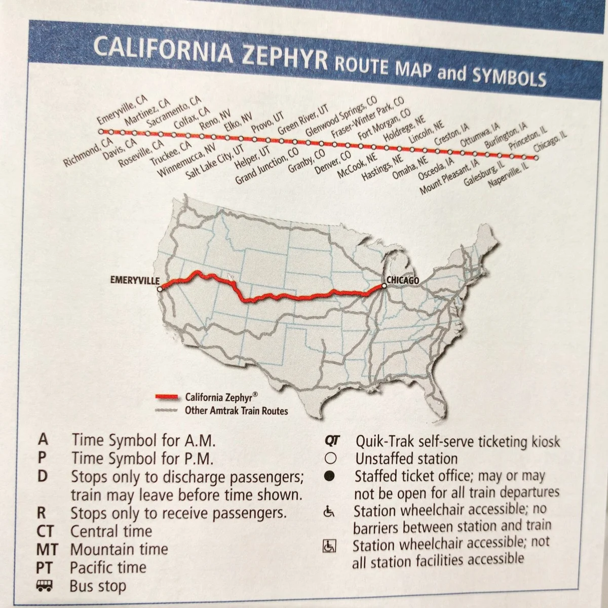  The route taken by the California-Zephyr. 