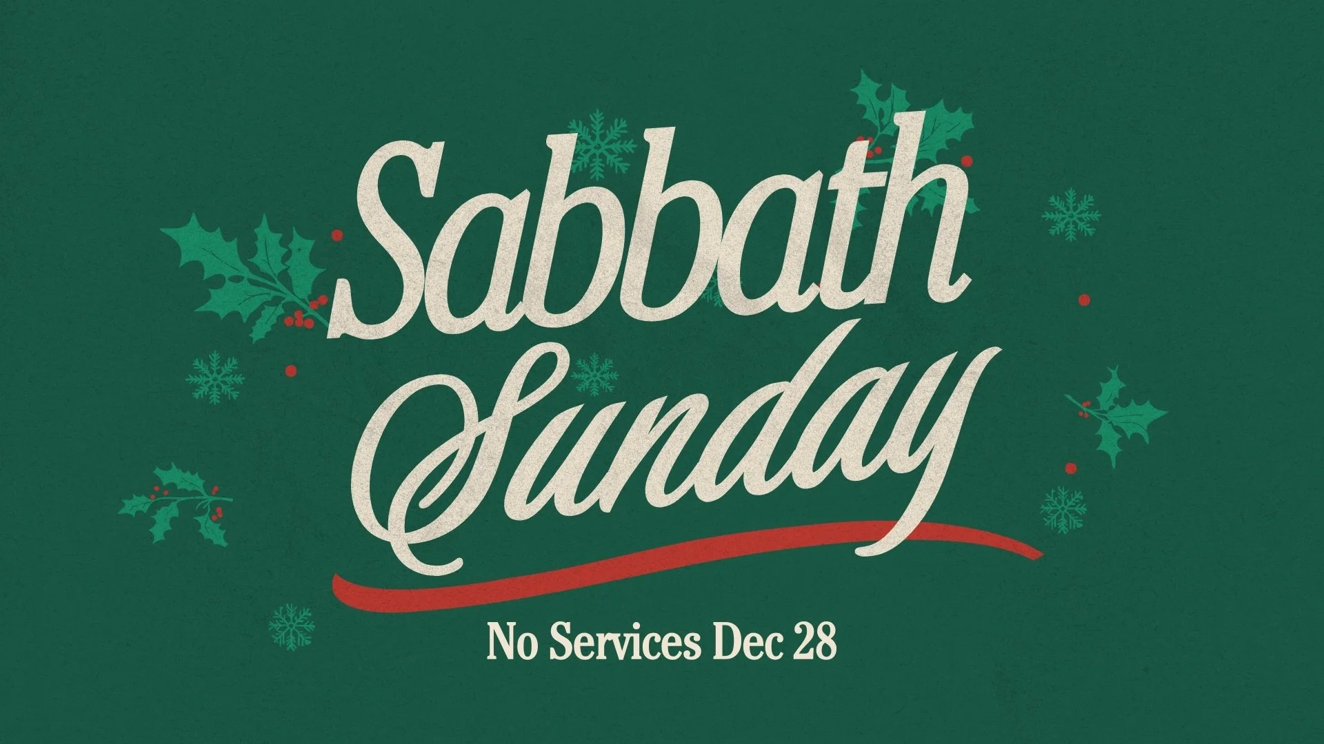 No Services December 28!