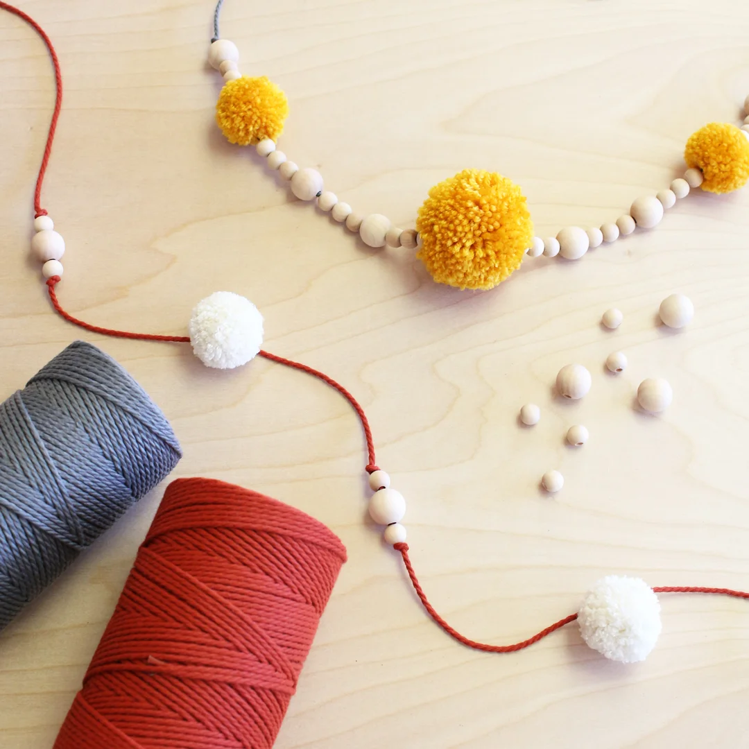Wooden garland DIY craft project