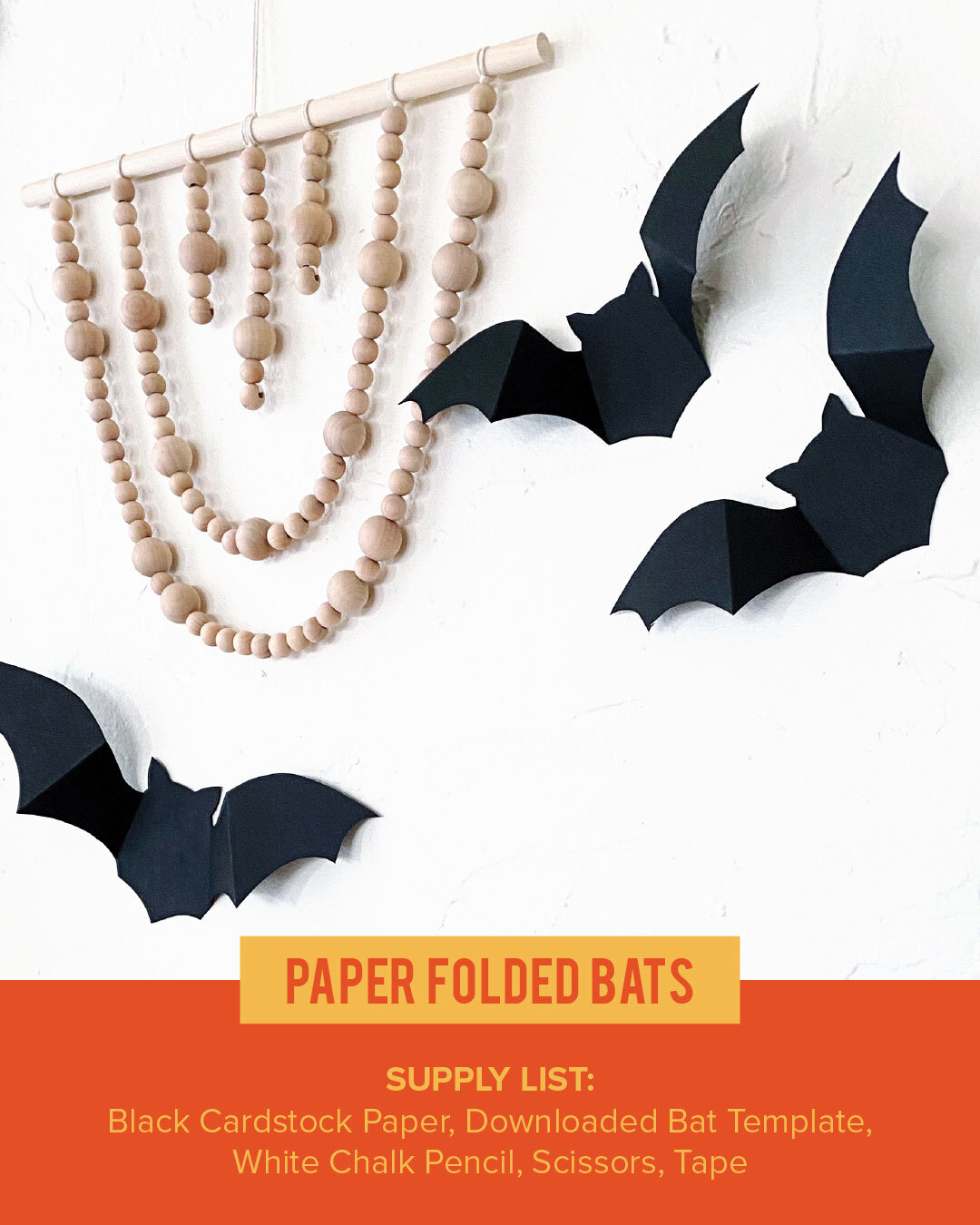 Paper Folded Bat Halloween Decorations — Sunshine Craft Co