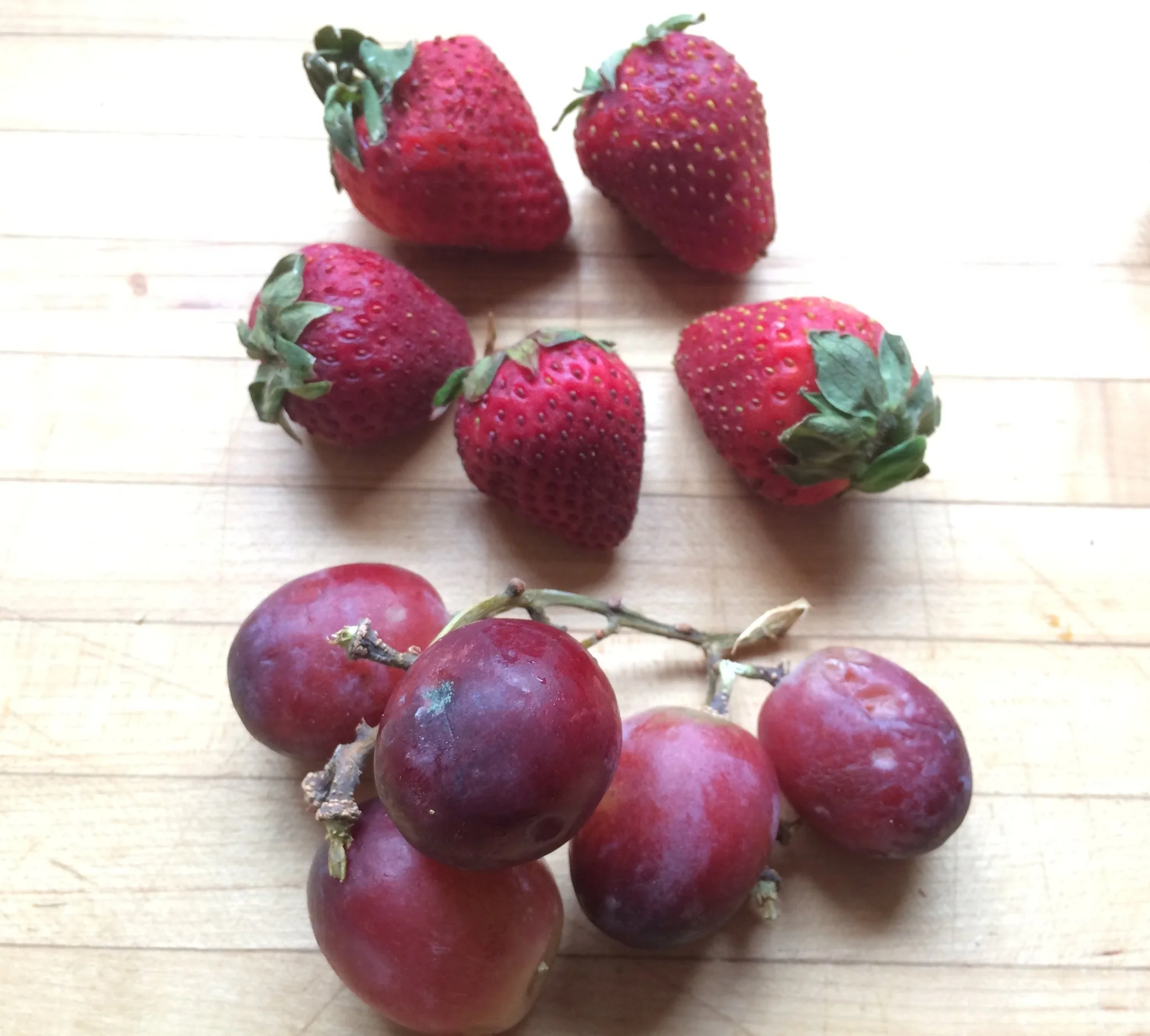 Grapes kept in a refrigerator produce drawer
