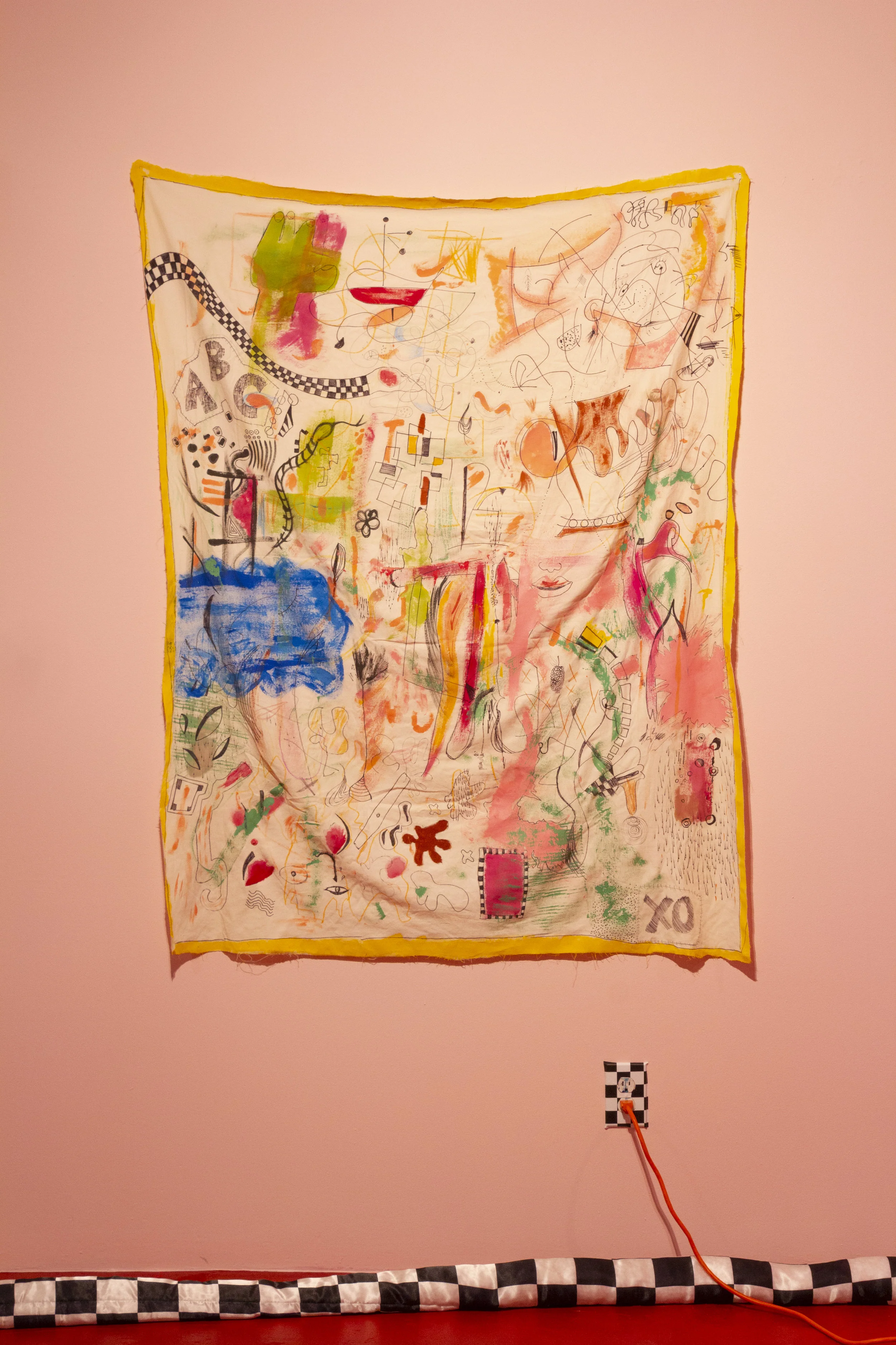 pillow-comfy, 2019, mixed media tapestry, 54 inches x 45 inches Exhibit documentation by Gabrielle Wellensiek part of the 2019 Bachelors of Fine Arts Thesis Exhibition at Cornish College of the Arts