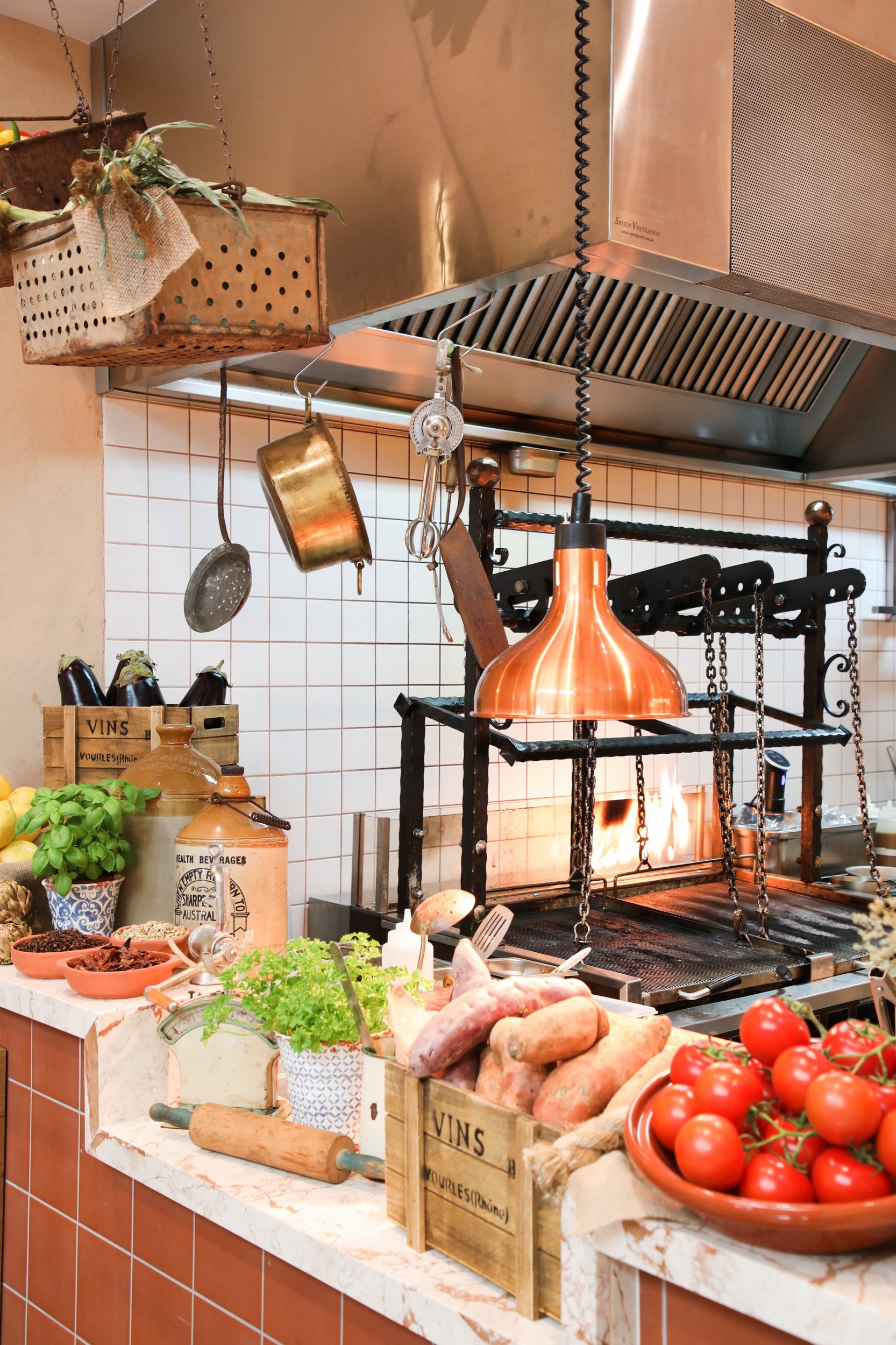  Open kitchen with fresh ingredients 