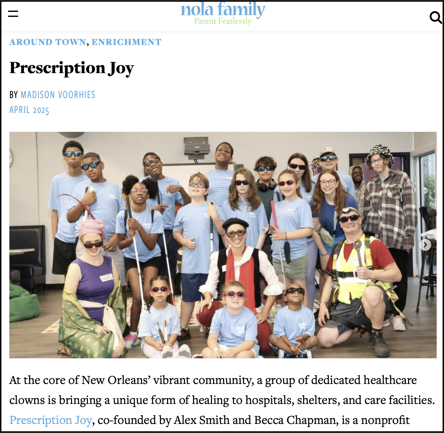 NOLA Family Article Prescription Joy