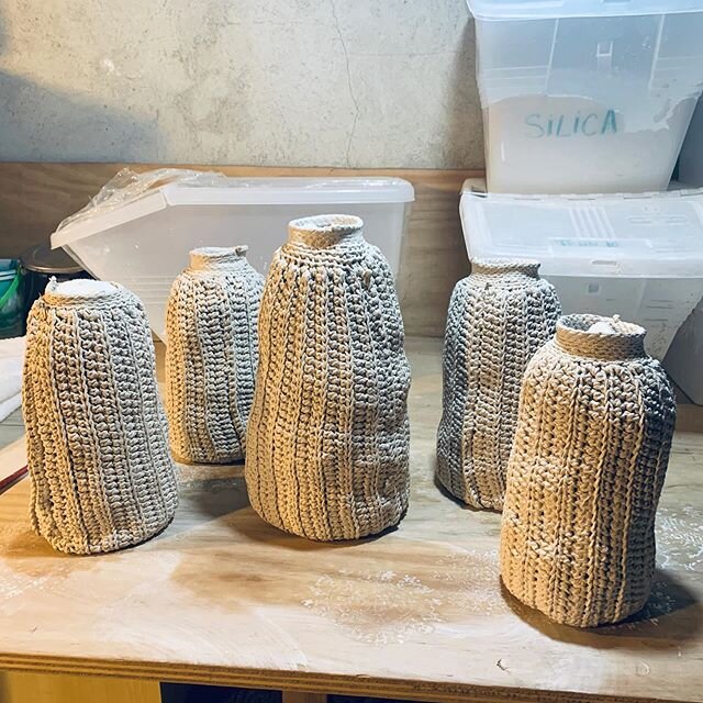 A new family of large bottles freshly dipped! I have always found a lot of comfort in knitting and crocheting. With this crazy time we&rsquo;re living in- I could really use some extra comfort right now. I will keep on making. #knitting #crocheting #