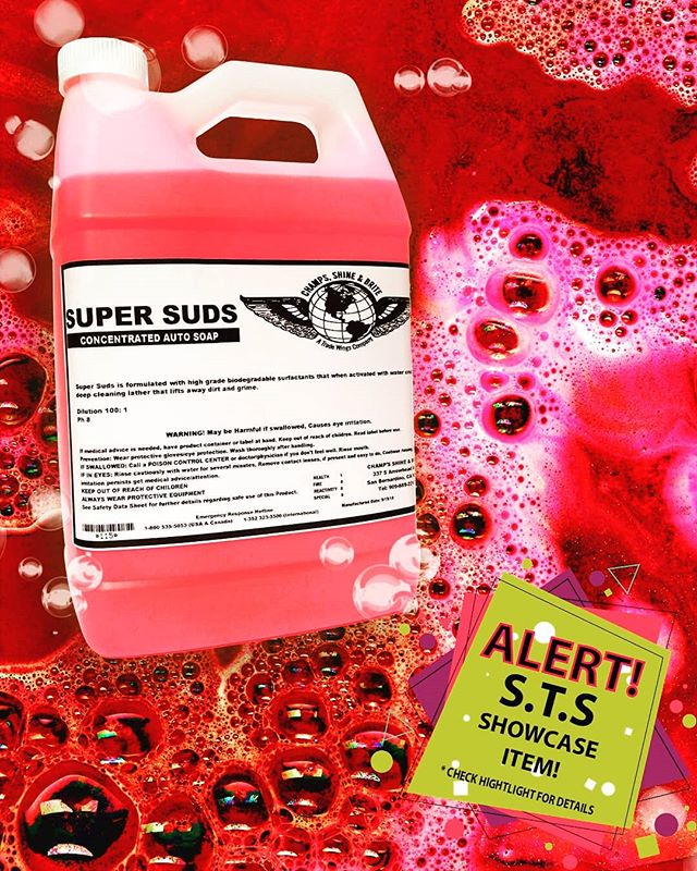 ❗SHOWCASE ITEM❗
✨Super Suds✨
It's time for that deep clean! Super Suds is a highly concentrated 100:1 elite car soap with A biodegradable formula and a sweet Cherry scent.
End date for the Showcase item will be may 4th! Check our highlight for detail