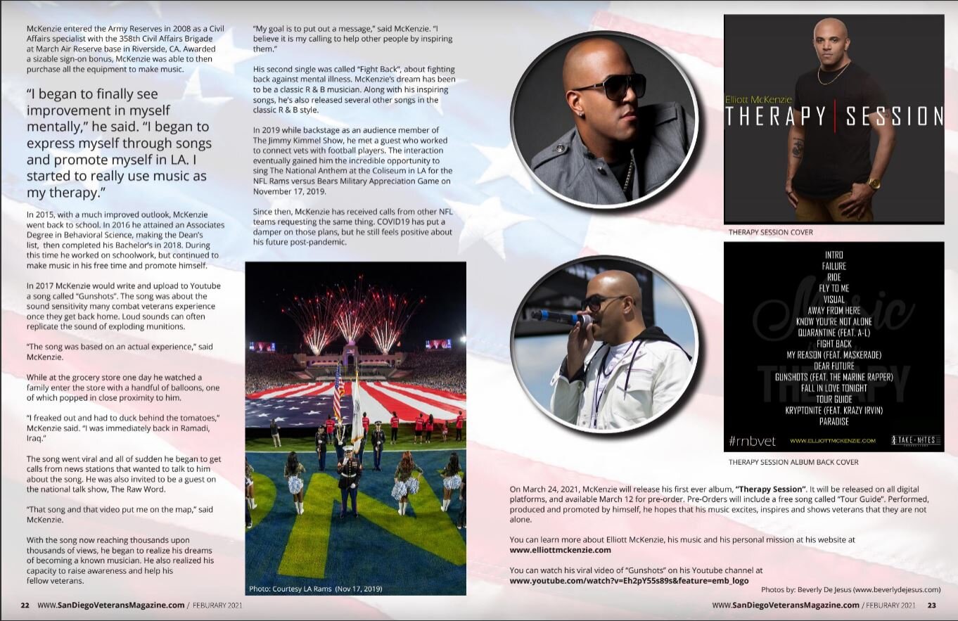 San Diego Veterans Magazine Feb 2021 - Therapy Session Article Pages 3 & 4.JPG