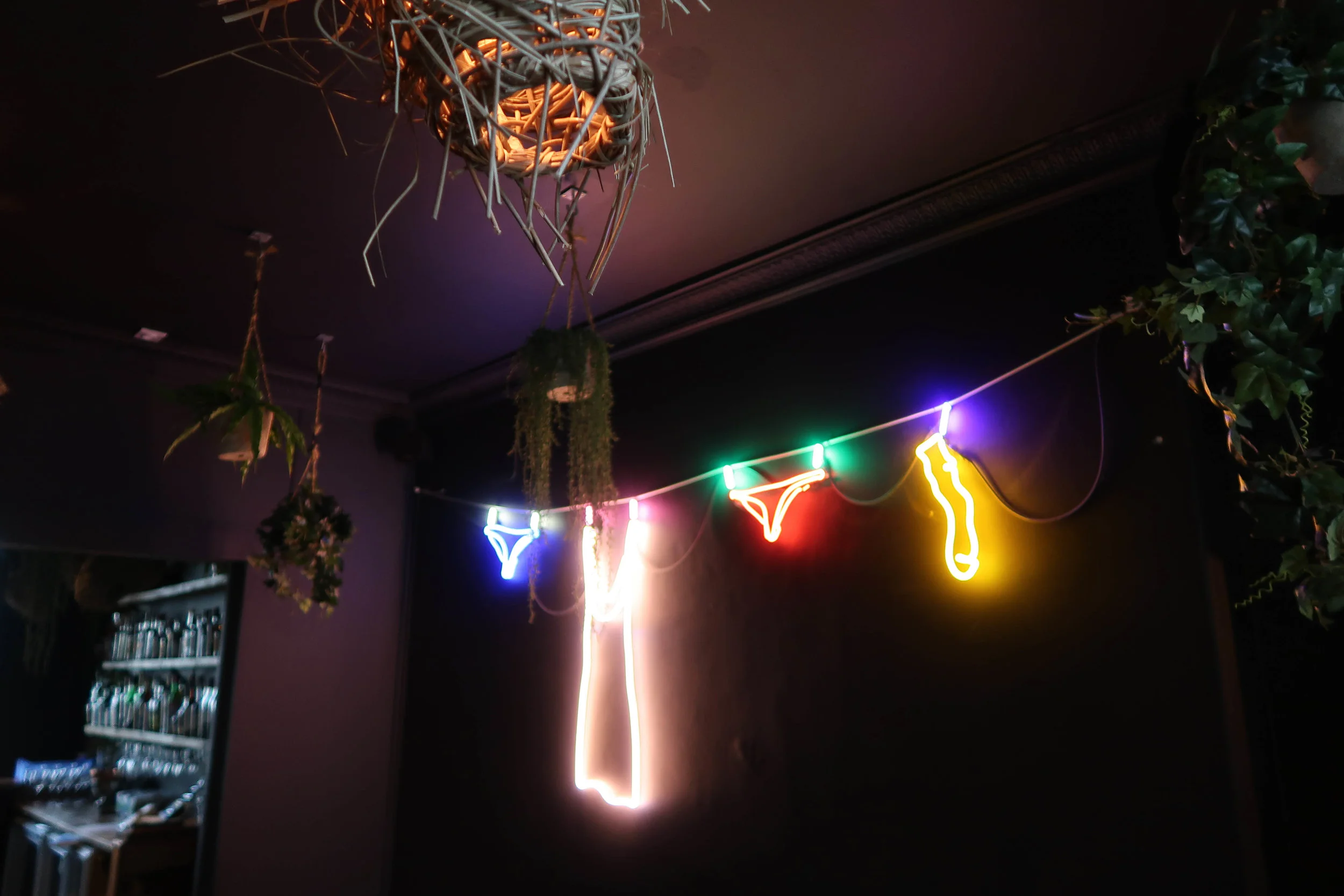 Because every bar should have a neon washing line