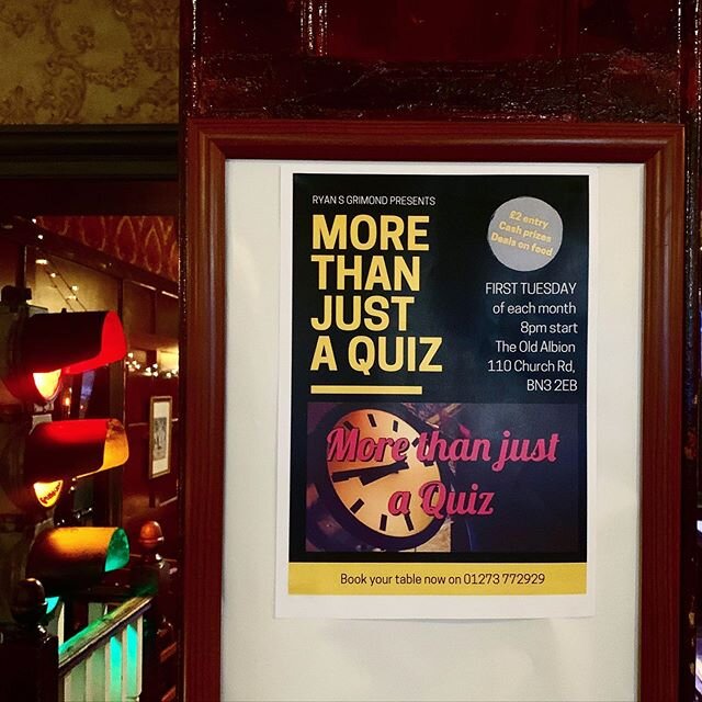 More than just a quiz. Old Albion. Tonight. 8pm. See you there 👏🏼 #pubquiz #hove #pub #fun