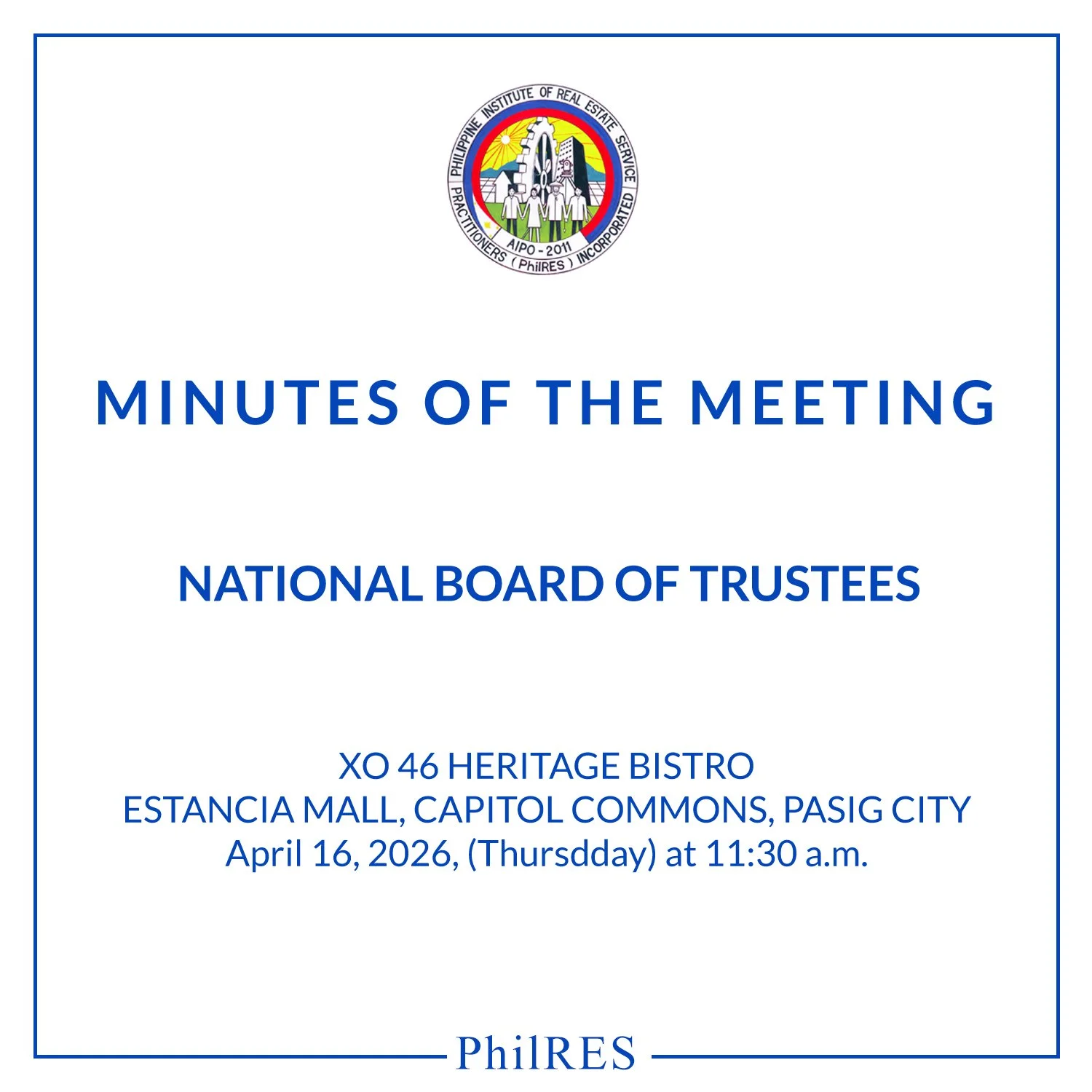 MINUTES OF THE MINUTES OF NATIONAL BOARD OF TRUSTEES