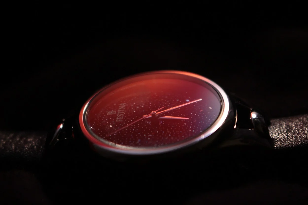 glowing pink watch face