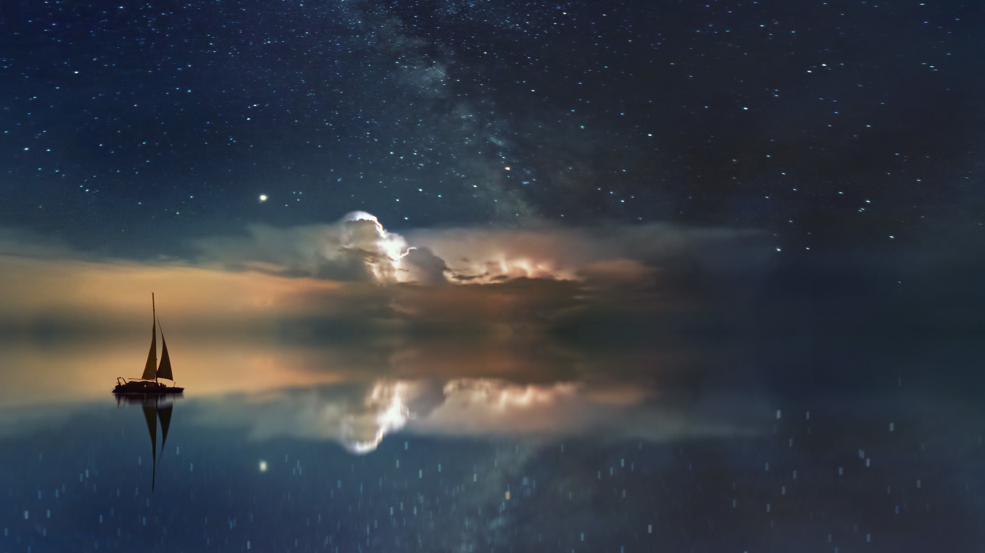 dreamscape of a sailboat in the sky