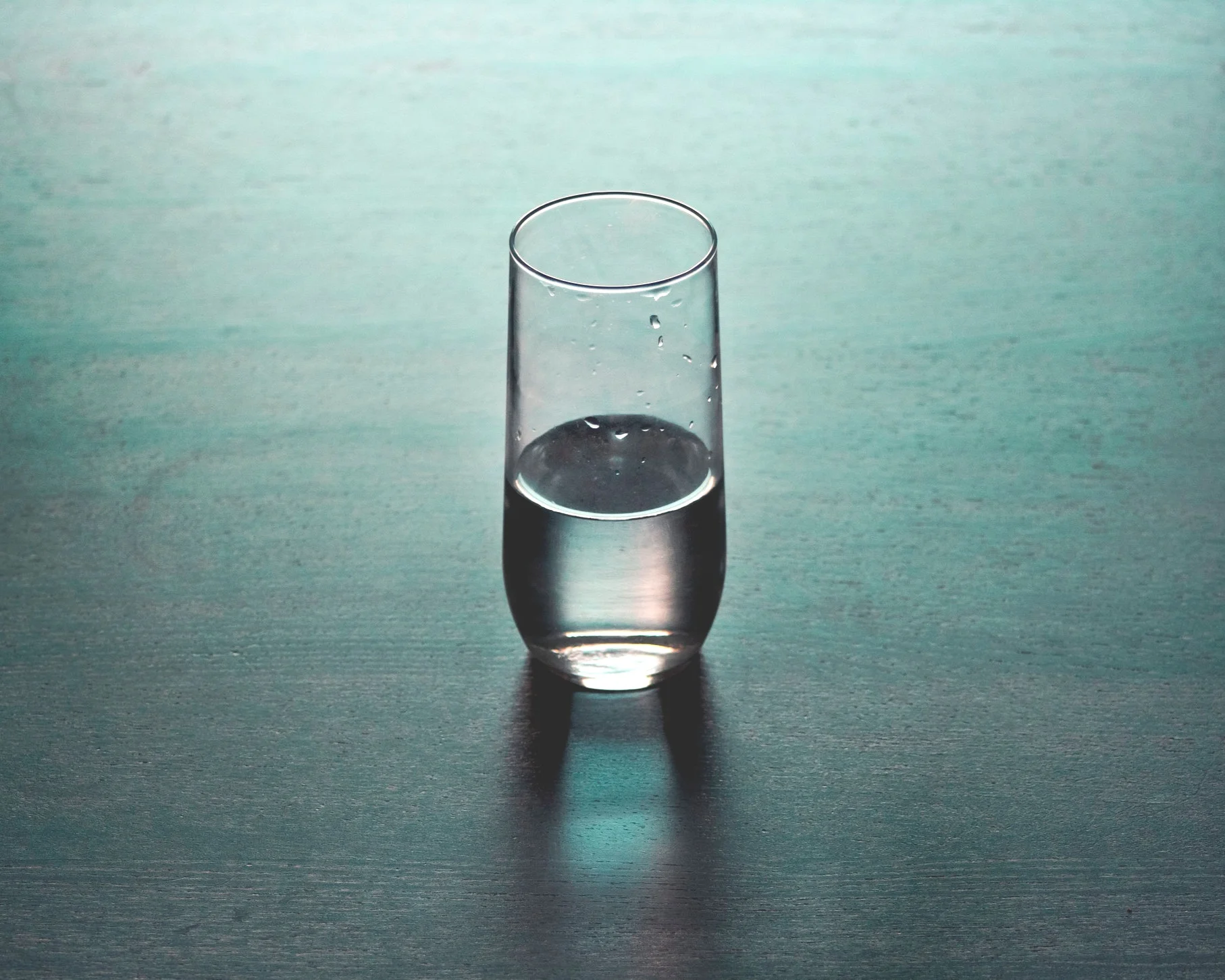 glass of water on table
