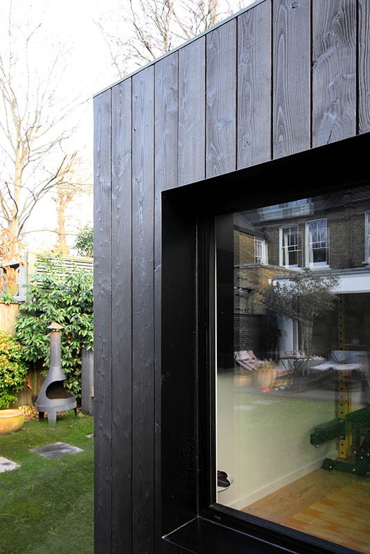 Black Charred Timber Cladding - Architectural Detail