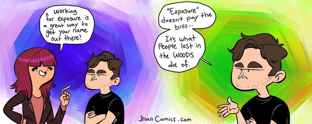 Dying from Exposure (c) JHall Comics