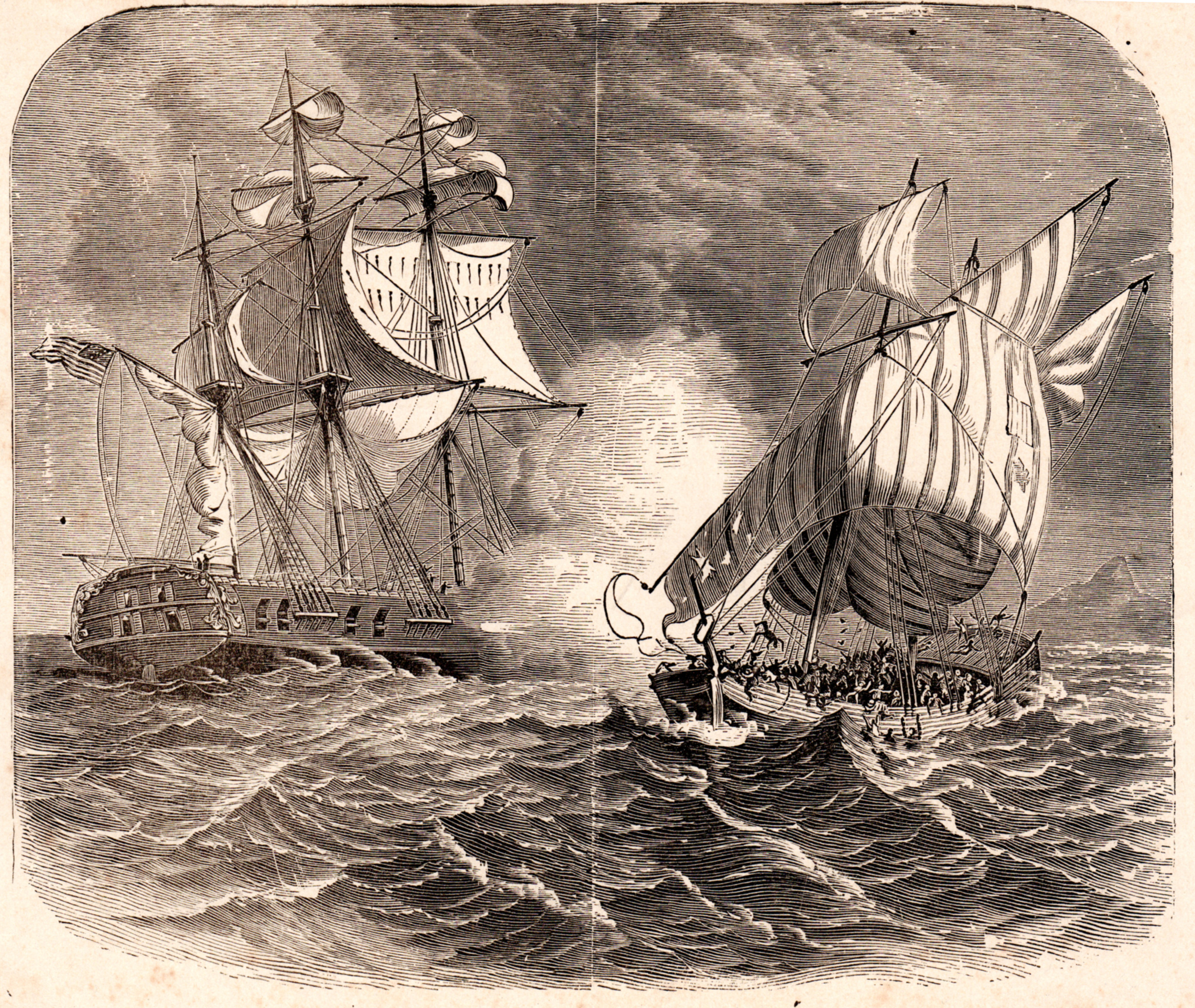 Naval battle prints
