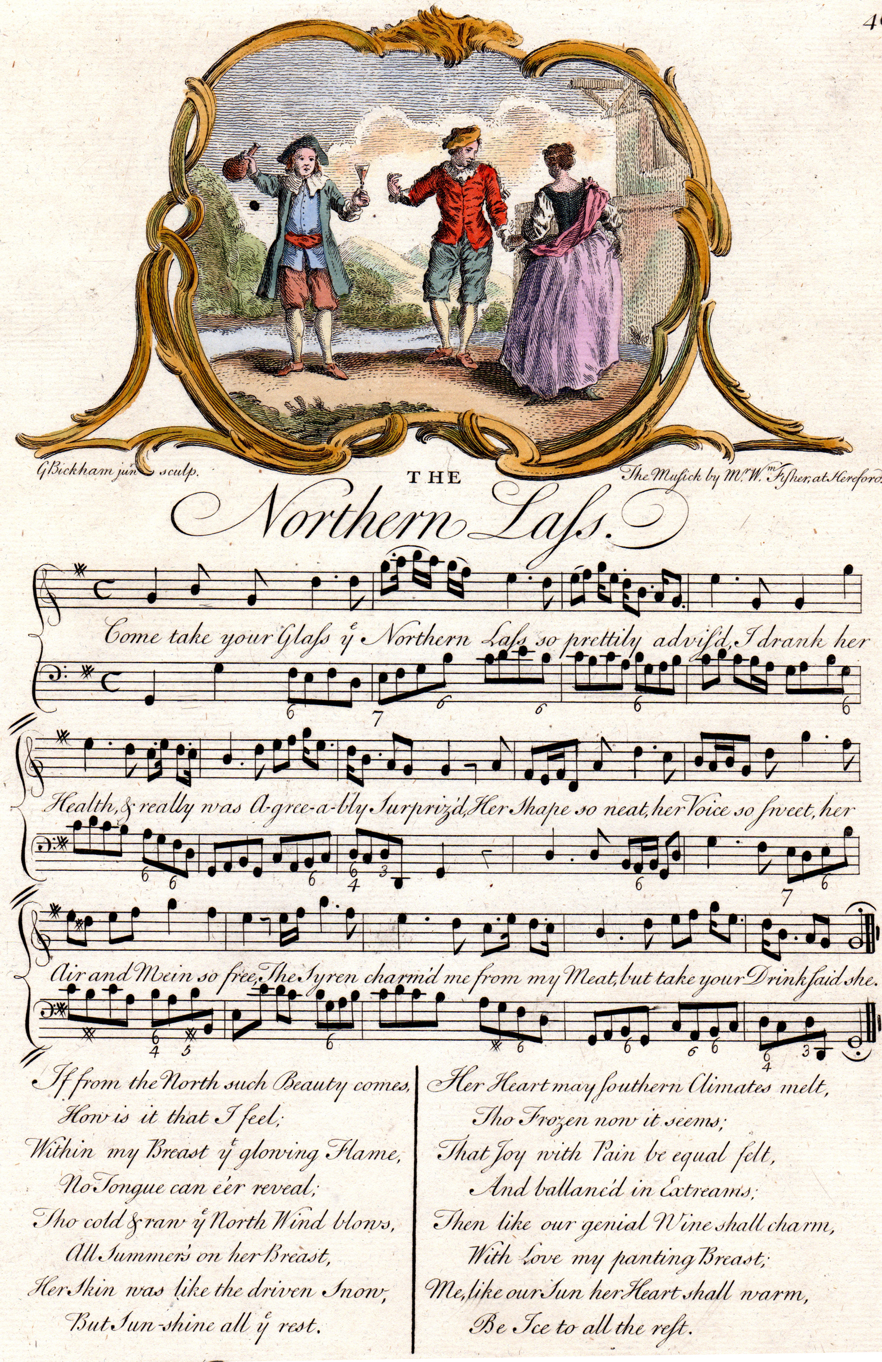 Antique Sheet Music  from The Musical Entertainer (London, 1737-1740)
