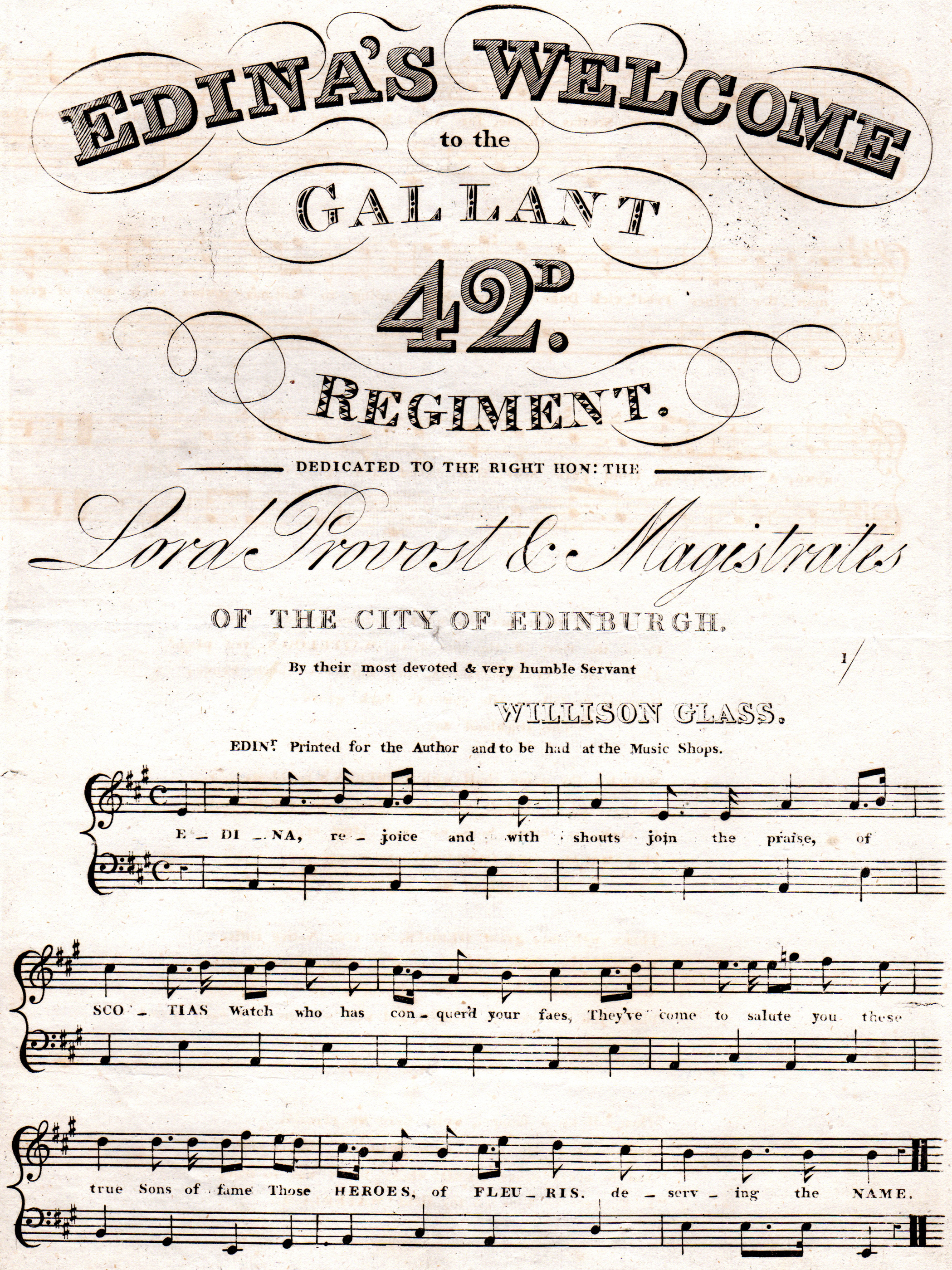Early 19th-century engraved sheet music
