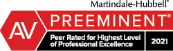 AV® Preeminent™ Rating, Martindale-Hubbell® Lawyer Rankings (2021)