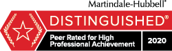 AV® Distinguished™ Rating, Martindale-Hubbell® Lawyer Rankings (2020)
