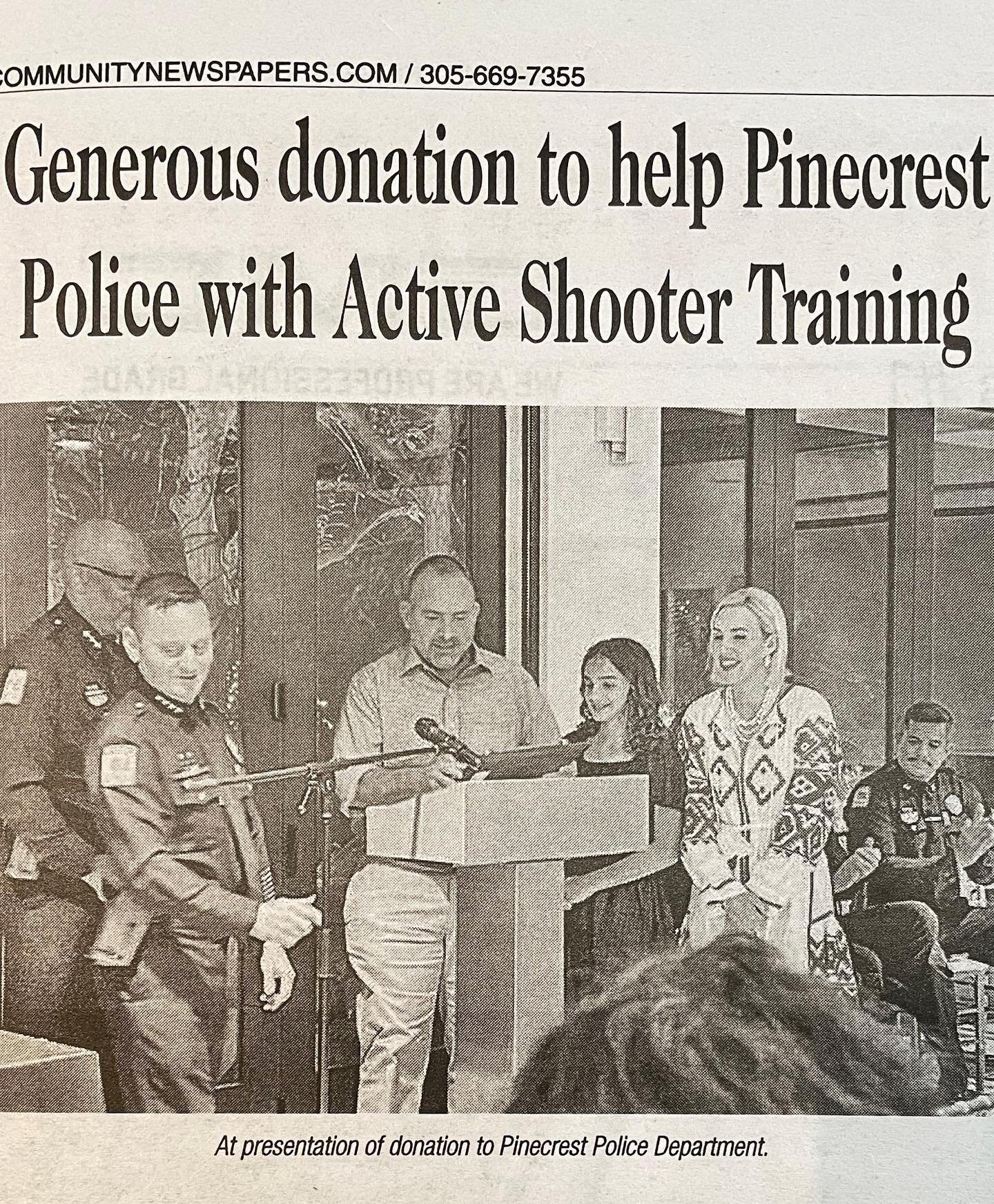 Thanks to @communitynewspapers for spotlighting the importance of supporting the @pinecrestpolice department. #giveback