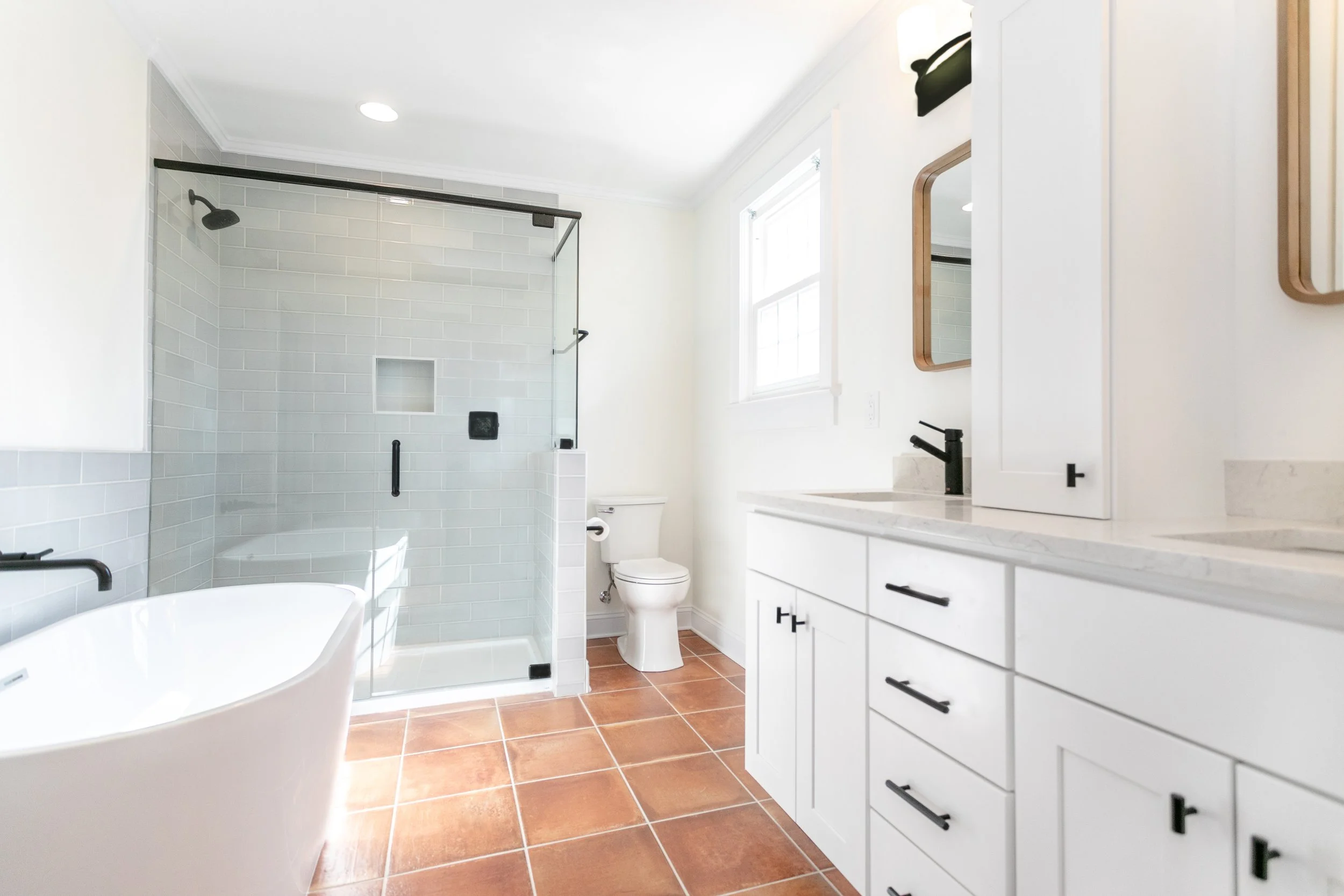 Gray and White Contemporary Bathroom Renovation | Greenville, SC ...