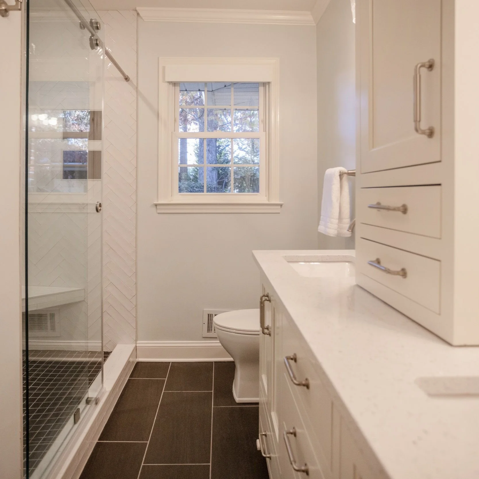 Neutral & Natural Bathroom Remodel | Greenville, SC — Ashmore Builders Inc