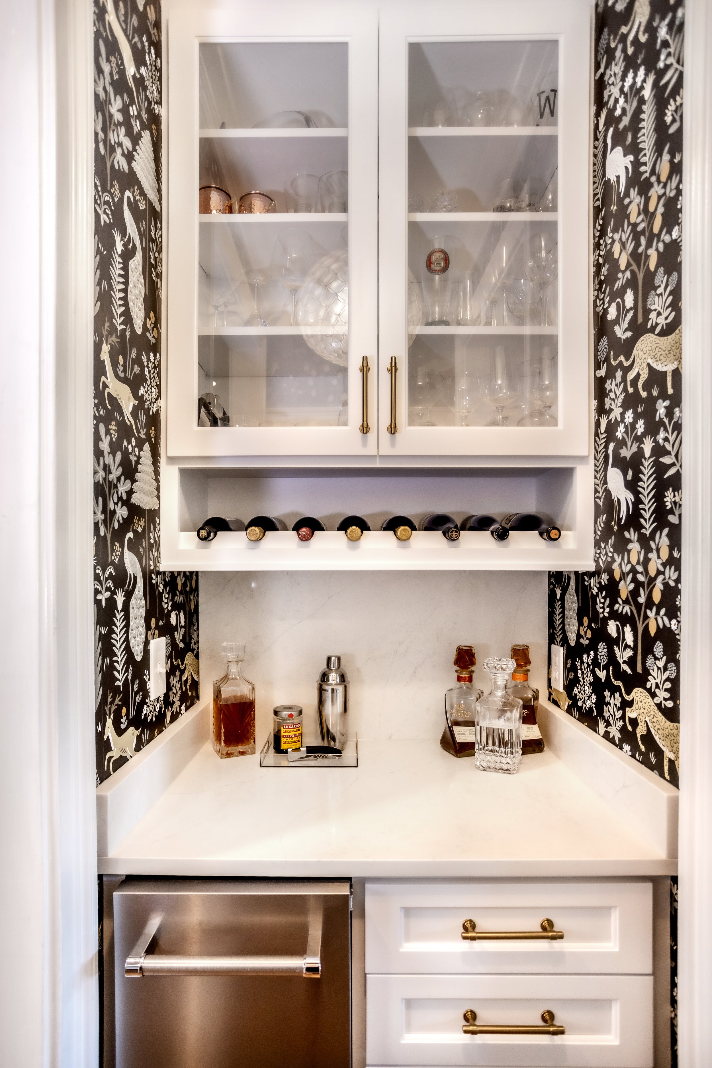 Pantry Cabinet Sitting on Countertop - Transitional - Kitchen