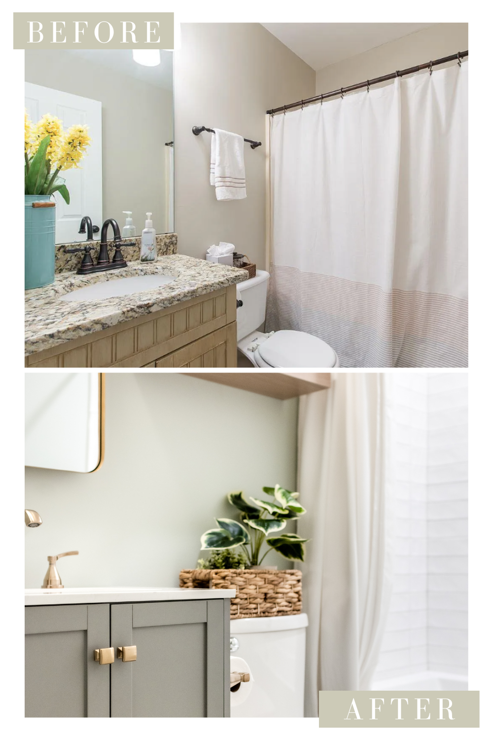  Organic modern guest bathroom before and after 