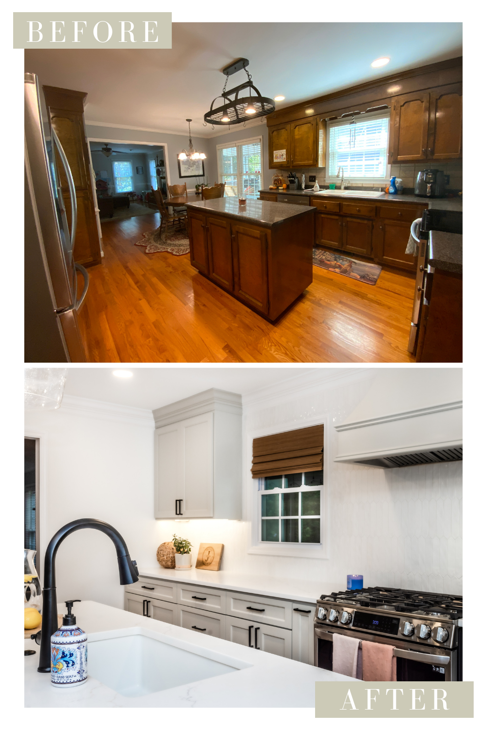  Before and after of a custom kitchen renovation  