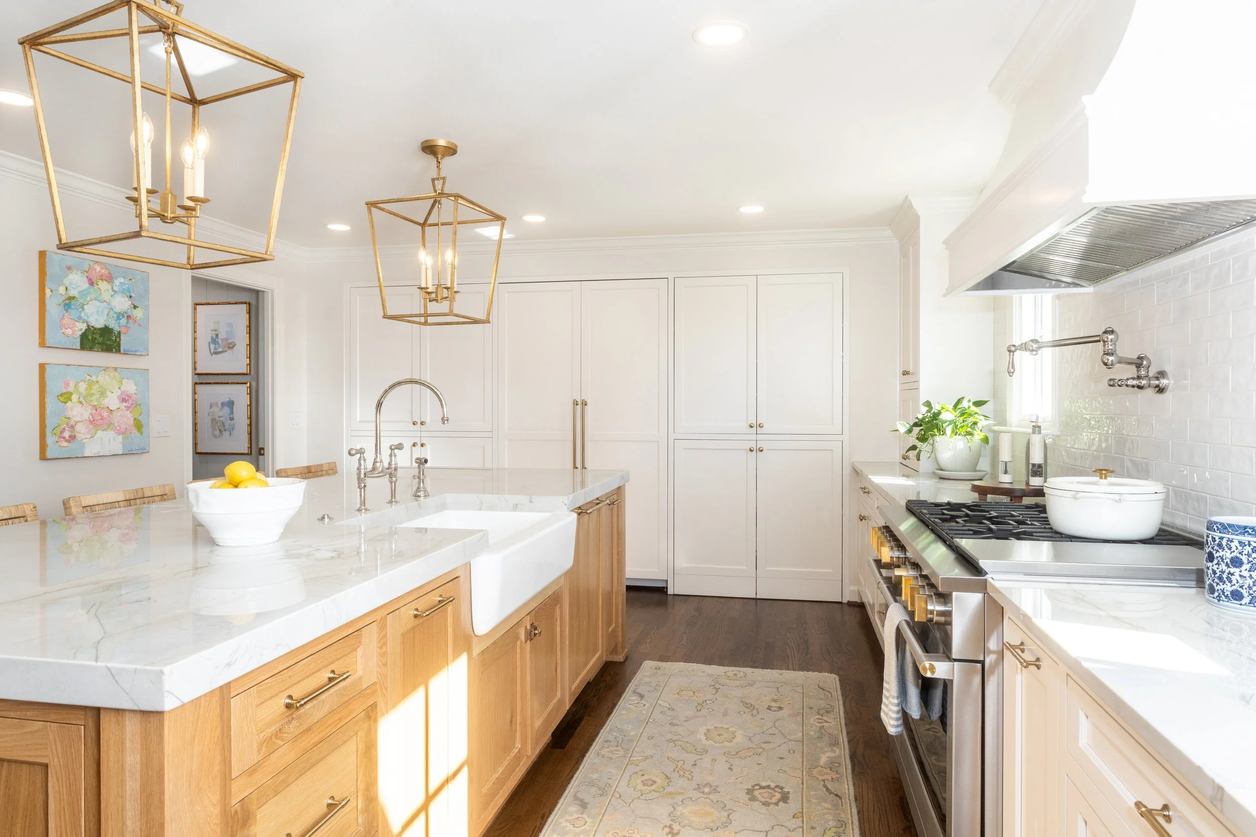 white and white oak kitchen remodel