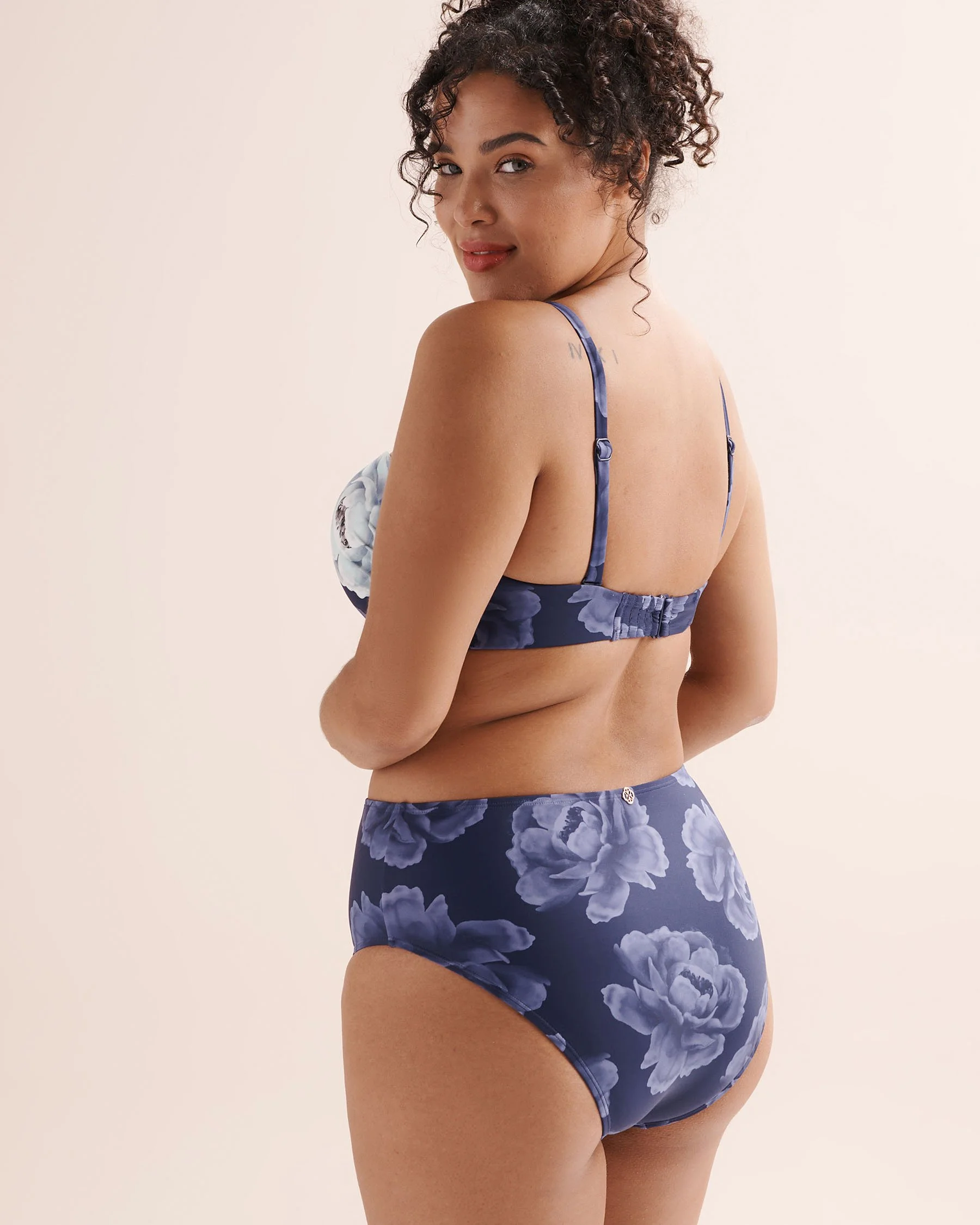 Floral Tummy Control High-Rise Brazilian Bikini Bottom