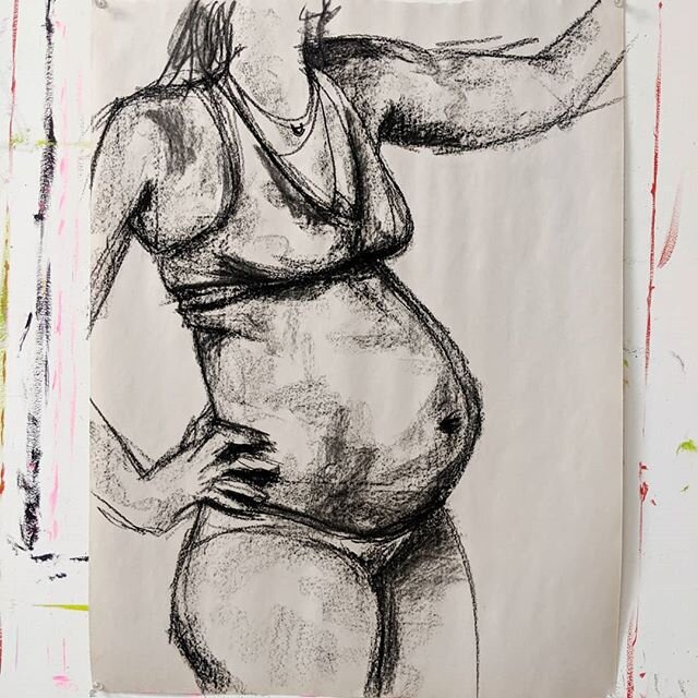 😍 🤰🏻
...
..
.
#drawing #charcoal #art #artwork #selfportrait #female #figure #pregnant #bump #belly #momma #artist #progress #portrait #artistofinstagram #artofinstagram #selflove #weekend #studio #nj #jerseycity #jerseycityartist #body #bodyposit