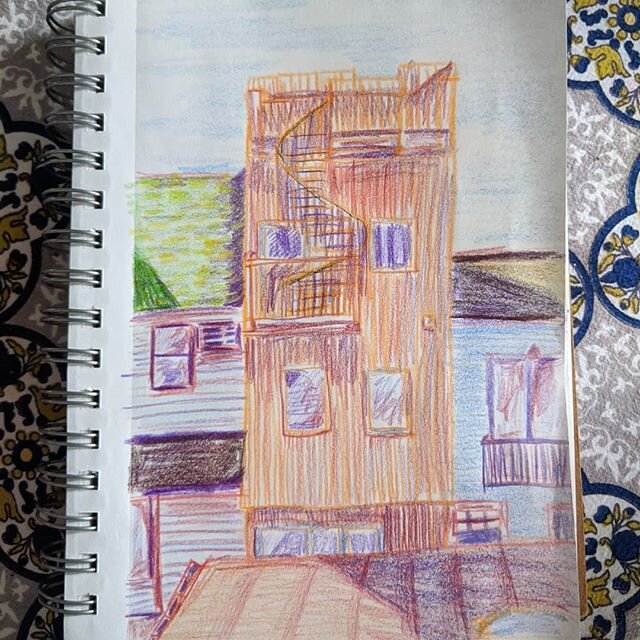 After being cooped up in my apartment for a month now I finally got my shit together and made a drawing.

#betterlatethannever #drawing #jerseycity #colordpencils #sketchbook #artistofinstagram #artofinstagram #artwork #artist #imissmystudio