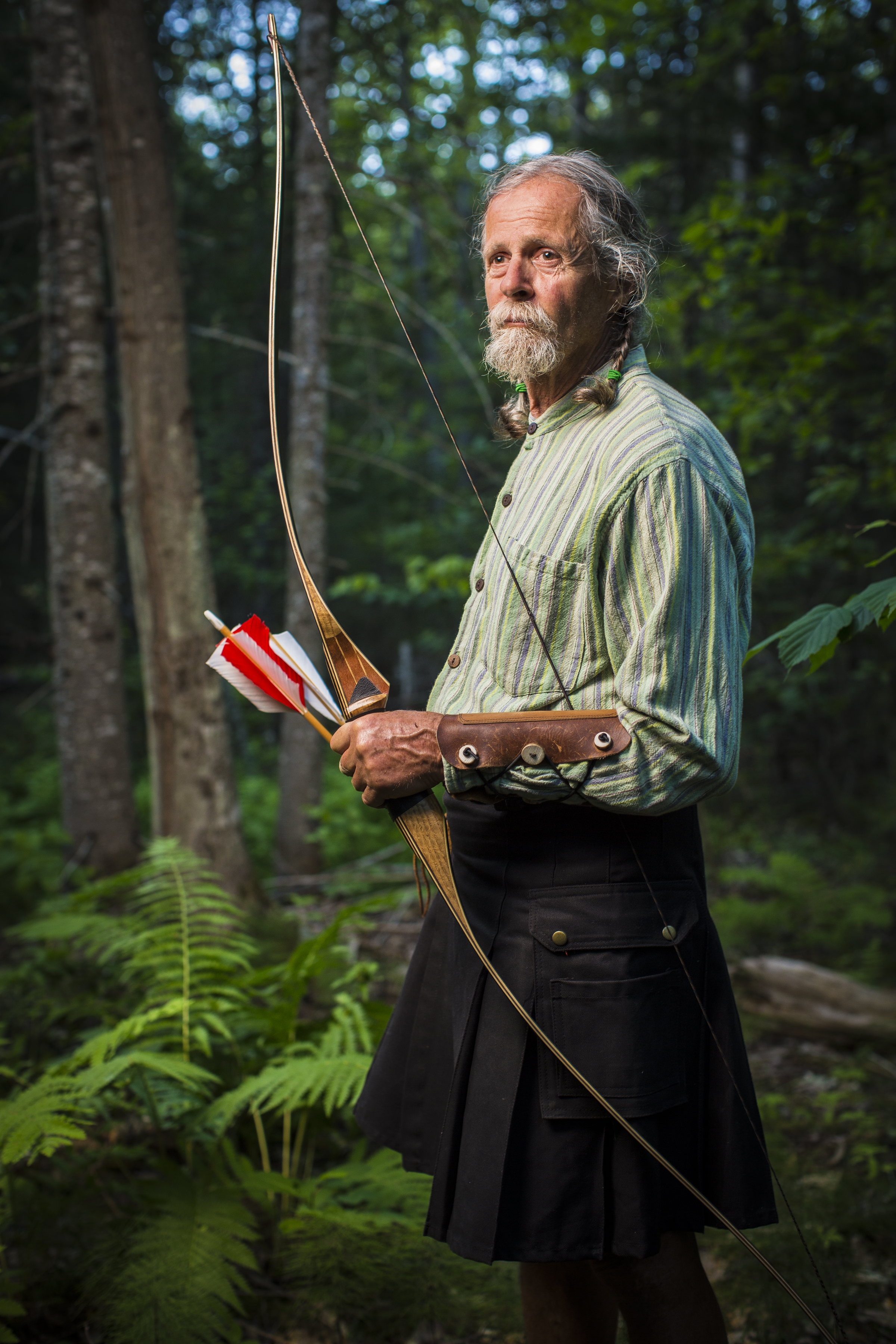  Avid outdoorsman, Bob Lombardo, 69, photographed in Orono, Maine. Bob spends much of his time on trails, either out working on target practice shooting rotten tree stumps with the arrows he makes or on one of his many bikes. 